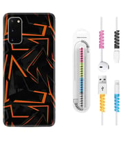 Samsung A02S A03S A10 A12 A13 A21S A22 Kılıf Kablo Koruma Spiral Silikon Zigzaglar 1651