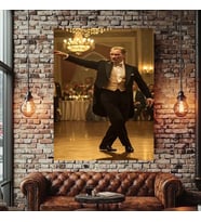 ATATÜRK ZEYBEK OYNARKEN KANVAS TABLO EV DUVAR SALON OFİS DÜKKAN İŞ YERİ HEDİYELİK DEKARASYON SÜSÜ (Çok Renkli)