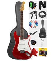 Midex RPH-30WRD Kırmızı Renk Gül Klavye Strat Kasa SSS Elektro Gitar Seti
