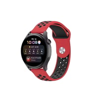 Watch 20mm Spor Delikli Kordon - Kırmızı-Siyah
