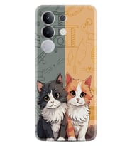 Vivo Y29 Kılıf Boutique Baskılı Resimli İkiz Kediler Pcode -086