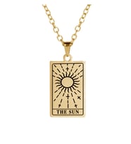 Kişiye Özel 925 Ayar Gümüş The Sun Tarot Kolye (Gold)