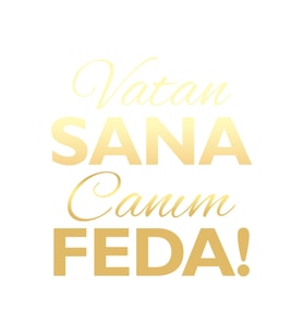 Vatan Sana Canım Feda Sticker17x17 Cm Gold