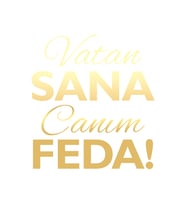Vatan Sana Canım Feda Sticker17x17 Cm Gold