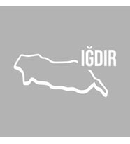 Iğdır Harita Araba Sticker siyah 17x9 CM (Beyaz)
