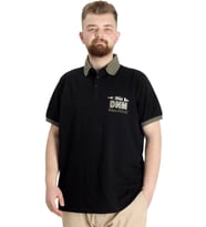 Mode XL Büyük Beden Erkek Polo T-shirt DNM 23343 Siyah