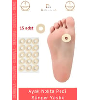 #AyakPedi 15 Adet Ekonomik Paket Hassas Bölge Koruyucu Yumuşak Konforlu Ayak Nokta Pedi Süngeri