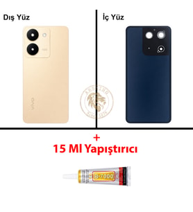 Vivo Yapıştırıcı V29 Lite Gold Yapıştırıcı B-7000 Yapıştırıcı Arka Kapak Arka Cam Batarya Kapağı Lazer Kesim Kapak Pil Kapağı Back Cover