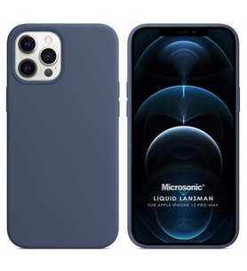 Microsonic Apple iPhone 12 Pro Max Kılıf Liquid Lansman Silikon Gri