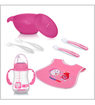 MAMA TABAĞI SİLİKON KAŞIK ÖNLÜK SULUK SETİ (Pembe)