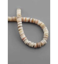 Sedef Doğal Taş Parlak Kırık Beyaz Rondela Kesim 8x2mm Dizi [AA]