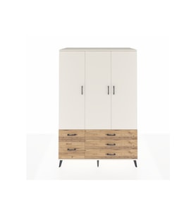 Kronos Dolap 5 Raflı 5 Çekmeceli Tek Askılı 132x59x195 Aytaşı-Aytaşı/Çam