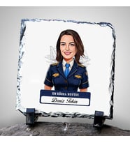 Kişiye Özel Hediye Karikatürlü En Güzel Hostes Dekoratif Taş