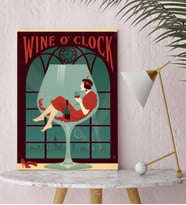 BK Gift Wine O'Clock Tasarımlı Kanvas Tablo-1