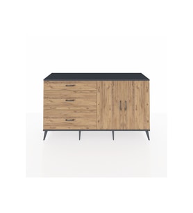 Hyperion Konsol 2 Raflı 3 Çekmeceli 2 Kapaklı 176x44x99 Antrasit-Çam