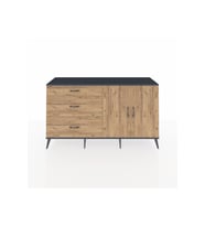 Hyperion Konsol 2 Raflı 3 Çekmeceli 2 Kapaklı 176x44x99 Antrasit-Çam
