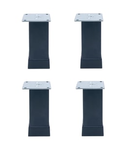 Kare Mobilya Ayağı Siyah 10cm (4 Adet)