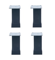 Kare Mobilya Ayağı Siyah 10cm (4 Adet)