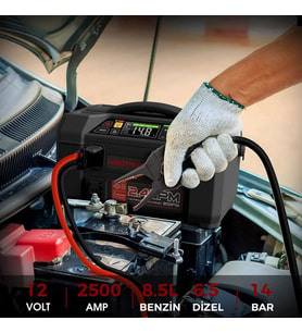 Lokithor AW401 12V 2500Amp Li-Polimer Akıllı Akü Takviye + Pompa + Basınçlı Yıkama + Powerbank + Led Lamba
