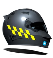 Floresan Sarı Damalı Kask Motosiklet Sticker Takımı Çınar Extreme