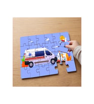 Ambulans - Doktorlar - İlk Yardım Tasarımlı 24 Parça Ahşap Çocuk Puzzle MPK0463