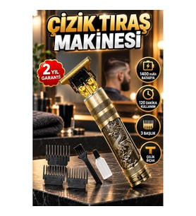 T Çelik Bıçaklı Çizik Tıraş Makinesi – 3 Başlıklı, 1400 mAh, 120 Dakika Kullanım