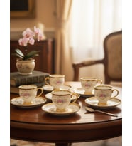 Paçi Home Fleur Yaldızlı 6 Kişilik Fincan Takımı P/POR-102094