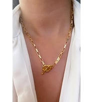 Geometrik Gold Zincir Kolye
