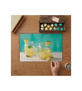 Ananas Suyu - Soğuk İçecekler Tasarımı 240 parça Ahşap Puzzle Ahşap Kutuda MP03484