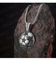 925 Ayar Gümüş Futbol Topu Motifli Zirkon Taşlı Erkek Kolye