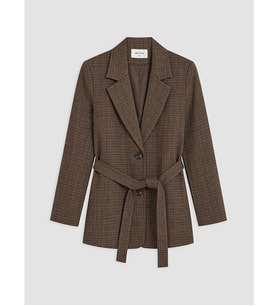 LCW STUDIO Kahverengi Ekose Kadın Blazer Ceket