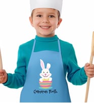 BK Gift Kişiye Özel Paskalya Bayramı Mavi Çocuk Mutfak Önlüğü-3