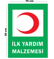 Metal İlk Yardım Malzemesi 15 cm x 20 cm Uyarı Levhası Yönlendirme Tabelası