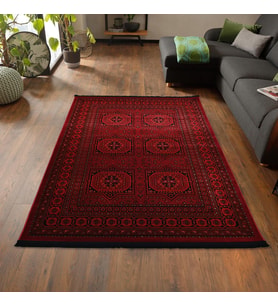 Afgan Türkmen Otantik Desenli Dokuma Kırmızı Oturma Odası Salon Mutfak Halısı Yolluk 0023A