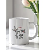 Bugs Bunny Tasarımlı 330ml Baskılı Beyaz Seramik Kupa Bardak