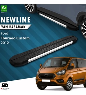 S-Dizayn Ford Tourneo Custom Kısa Şase NewLine Krom Yan Basamak 203 Cm 2012-2023 A+ Kalite