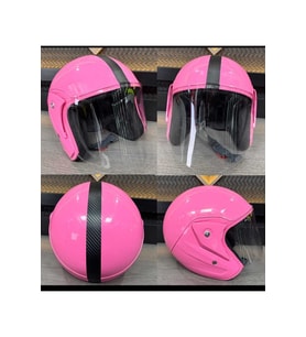 Yarım Model Pembe Kask - Açık Kask Pembe L BEDEN BUFF BOYUNLUK HEDİYELİ