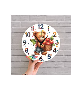 bilge Tasarım Çocuk Odası Duvar Saati 30 x 30 CM (Çok Renkli)