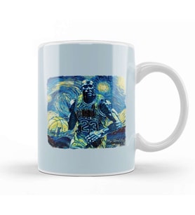 Michael Jordan Van Gogh Style Kupa Bardak Porselen