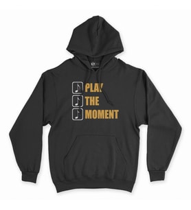 Play The Moment Siyah Kapşonlu Sweatshirt Hoddie
