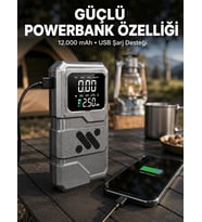LED Işıklı Akü Takviye ve Lastik Şişirme Cihazı