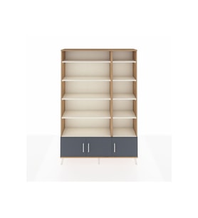 Arges Dolap 10 Raflı 3 Kapaklı 132x30x195 Çam-Antrasit/Aytaşı