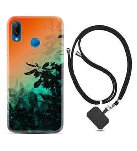 Huawei P20 Lite Mate 10 20 Lite Pro P40 Lite KılıfBoyun Askılı Silikon Güzel Çiçekler 1712