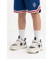 Cool Beyaz-Lacivert Fileli Hafif Esnek Erkek Çocuk Spor Ayakkabı Jacop F