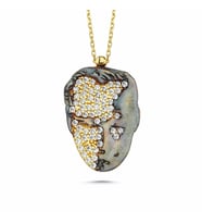 Atatürk Kolye Altın 14K Gold Mineli 3D Tasarım (Çok Renkli)