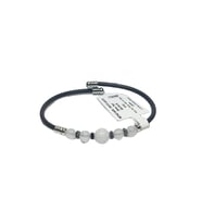 JTSS26BLK1768 PASLANMAZ ÇELİK BİLEZİK SİLİKON KAPLAMA BEYAZ AKİK HEMATİT DOĞALTAŞLI GARANTİLİ JANTİ BİLEKLİK