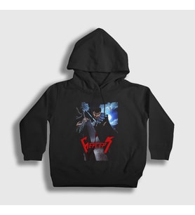 Presmono Unisex Çocuk Siyah Night Anime Berserk Kapüşonlu Sweatshirt 126408tt