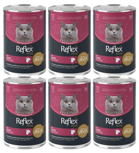 Reflex Plus Jöle içinde Et Parçacıklı Kuzu Etli Yetişkin Kedi Konservesi 400 gr*
