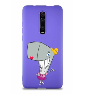 Xiaomi Redmi K20 Pro Soft Premier Kapak Pearl Yengeç Tasarımlı Silikon Kılıf - Mor (Şeffaf)
