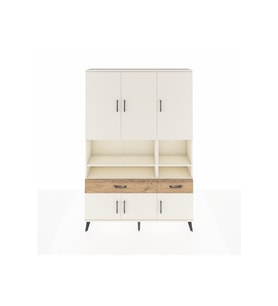 Arges Dolap 8 Raflı 2 Çekmeceli 6 Kapaklı 132x30x195 Aytaşı-Aytaşı/Çam